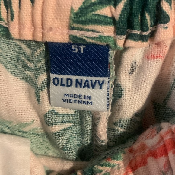 Old Navy Shorts Pink Flamingo Palm Elastic Waist & Kids Matching Set Size 5T - Picture 4 of 8
